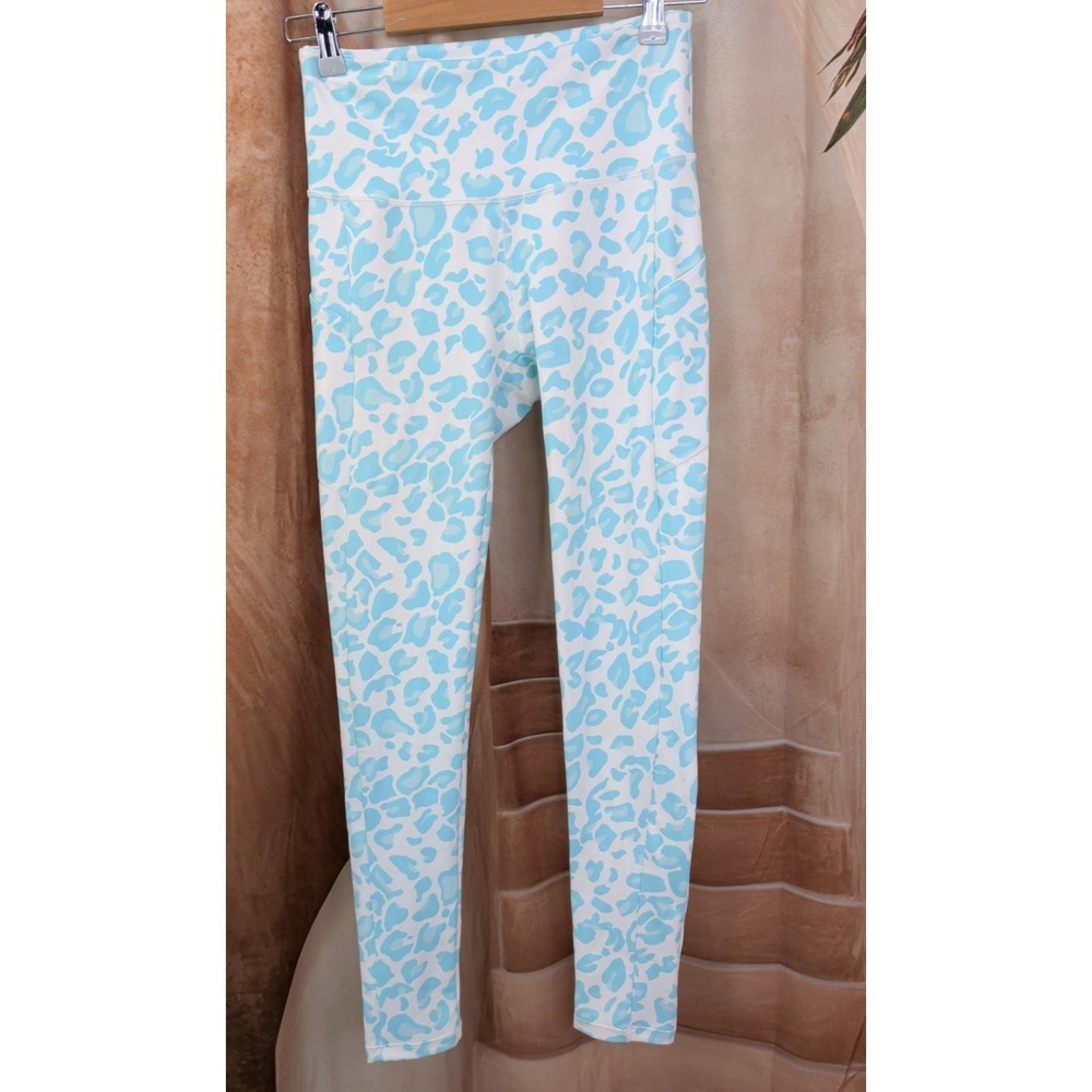Beach Bunny Aqua Leopard Print Leggings - Picture 2 of 7